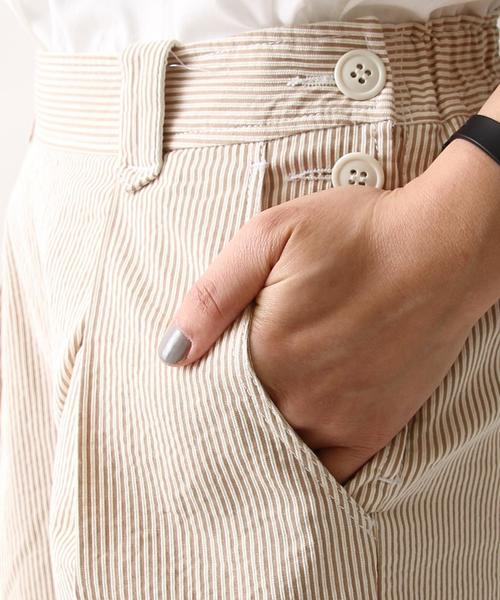 coen（コーエン）の「コットンピケストライプマリンワイドパンツ（その他パンツ・レディース・ベージュ/ネイビー・MEDIUM/LARGE）」の6枚目の写真