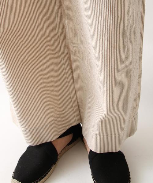 coen（コーエン）の「コットンピケストライプマリンワイドパンツ（その他パンツ・レディース・ベージュ/ネイビー・MEDIUM/LARGE）」の7枚目の写真