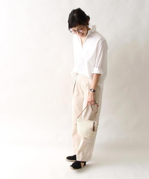 coen（コーエン）の「コットンピケストライプマリンワイドパンツ（その他パンツ・レディース・ベージュ/ネイビー・MEDIUM/LARGE）」の8枚目の写真