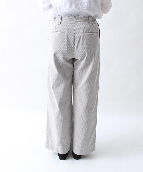 coen（コーエン）の「コットンピケストライプマリンワイドパンツ（その他パンツ・レディース・ベージュ/ネイビー・MEDIUM/LARGE）」の9枚目の写真