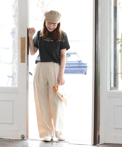 coen（コーエン）の「コットンピケストライプマリンワイドパンツ（その他パンツ・レディース・ベージュ/ネイビー・MEDIUM/LARGE）」の5枚目の写真