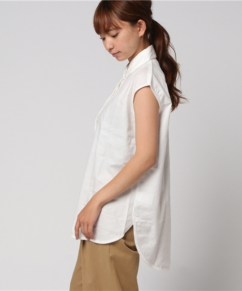 Moname（モナーム）の「■Moname   プルオーバーシャツ フレンチスリーブ   41162364（シャツ/ブラウス・レディース・カーキ/ベージュ/ネイビー/ホワイト・S）」の8枚目の写真