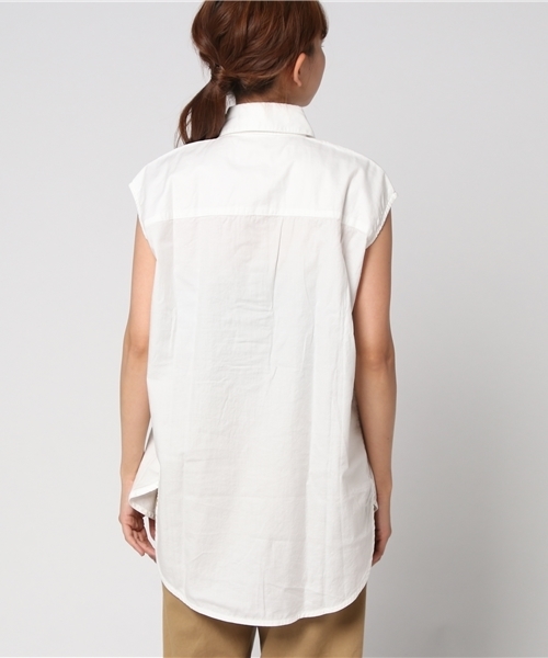 Moname（モナーム）の「■Moname   プルオーバーシャツ フレンチスリーブ   41162364（シャツ/ブラウス・レディース・カーキ/ベージュ/ネイビー/ホワイト・S）」の9枚目の写真