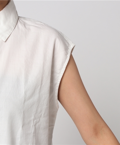 Moname（モナーム）の「■Moname   プルオーバーシャツ フレンチスリーブ   41162364（シャツ/ブラウス・レディース・カーキ/ベージュ/ネイビー/ホワイト・S）」の11枚目の写真