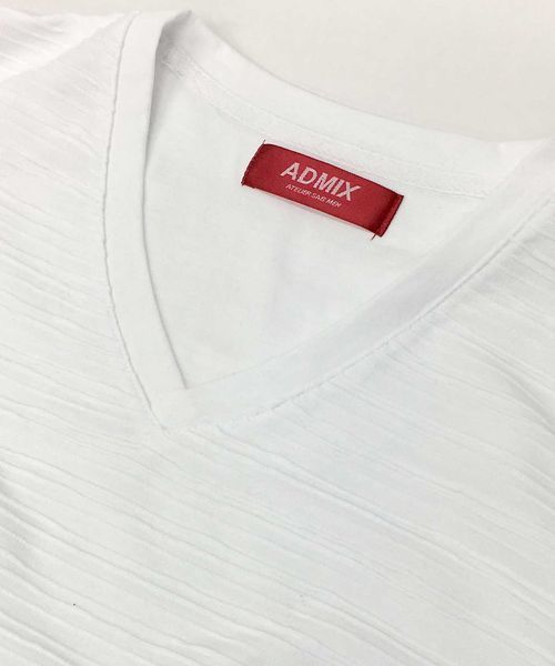 ADMIX/ATELIER SAB MEN（アドミックスアトリエサブメン）の「ピンタック ジャガード ボーダー ／ Vネック ロングTee（Tシャツ/カットソー・メンズ・ブラック/ネイビー/グレー/オフホワイト/ブルー・48/50/52）」の11枚目の写真