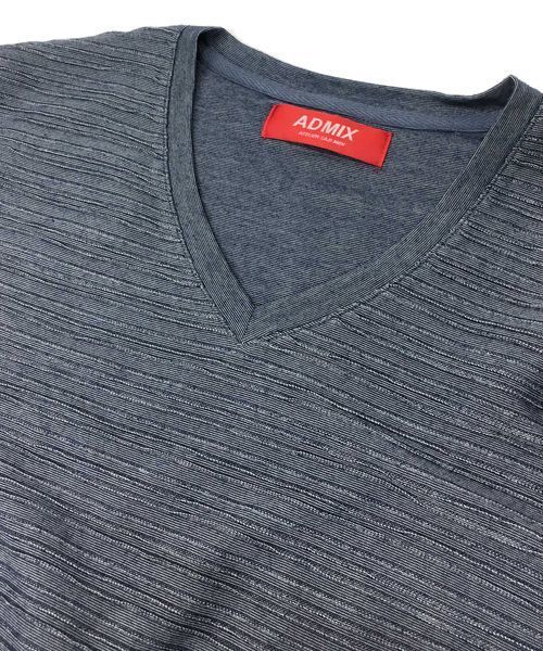 ADMIX/ATELIER SAB MEN（アドミックスアトリエサブメン）の「ピンタック ジャガード ボーダー ／ Vネック ロングTee（Tシャツ/カットソー・メンズ・ブラック/ネイビー/グレー/オフホワイト/ブルー・48/50/52）」の13枚目の写真