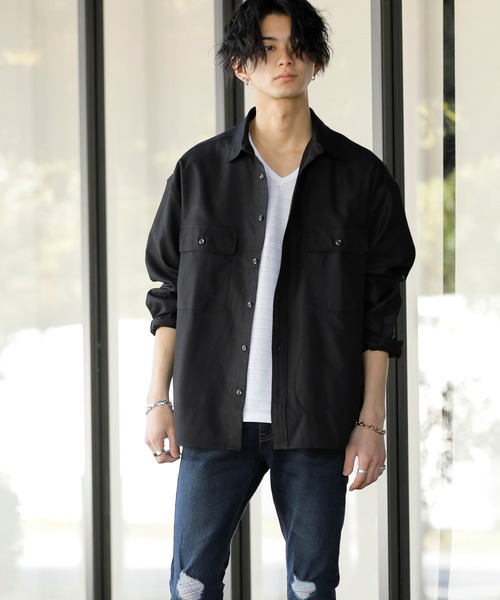 ADMIX/ATELIER SAB MEN（アドミックスアトリエサブメン）の「ピンタック ジャガード ボーダー ／ Vネック ロングTee（Tシャツ/カットソー・メンズ・ブラック/ネイビー/グレー/オフホワイト/ブルー・48/50/52）」の19枚目の写真