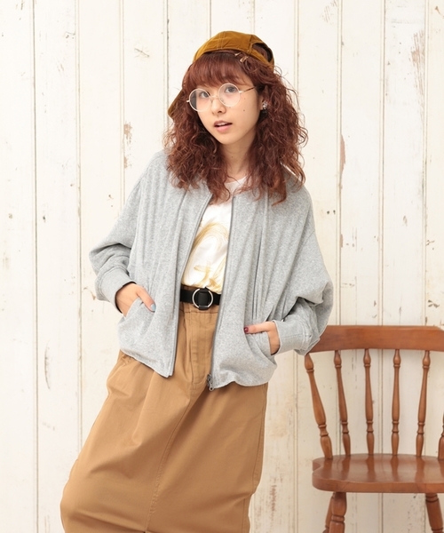 cepo(セポ)の「リバーシブルベロアブルゾン(ブルゾン・レディース・ネイビー/キャメル・M)」の13枚目の写真