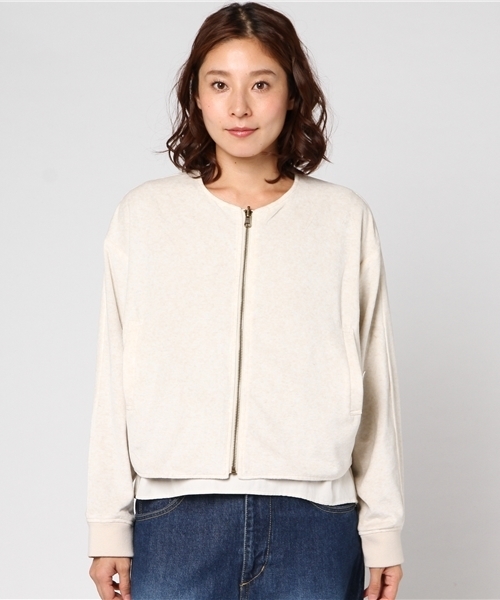 cepo(セポ)の「リバーシブルベロアブルゾン(ブルゾン・レディース・ネイビー/キャメル・M)」の3枚目の写真