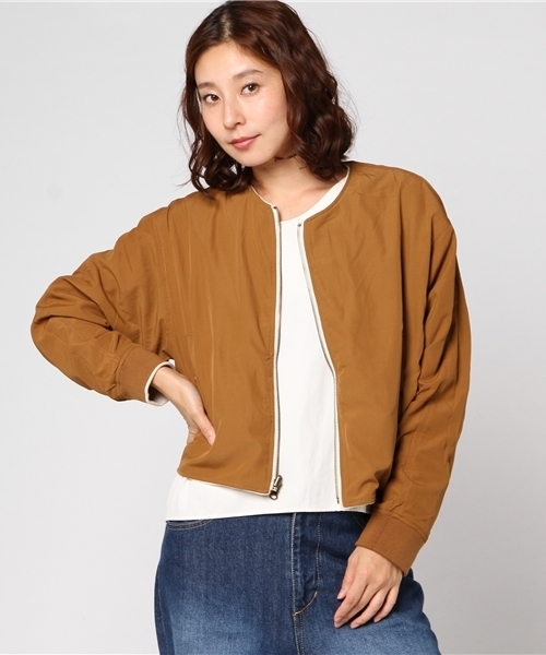 cepo(セポ)の「リバーシブルベロアブルゾン(ブルゾン・レディース・ネイビー/キャメル・M)」の8枚目の写真