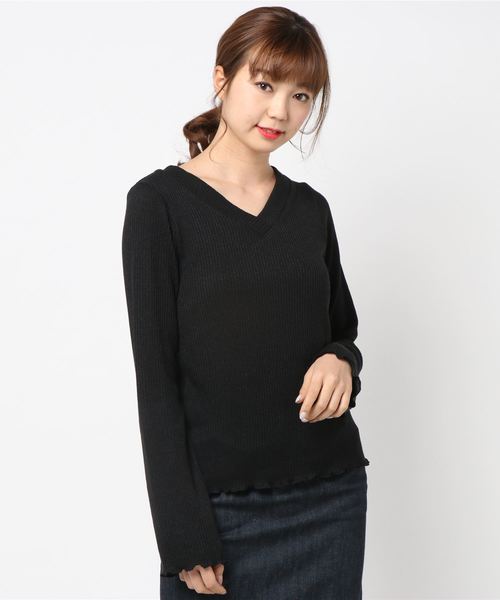 VENCEEXCHANGE（ヴァンスエクスチェンジ）の「アワセVプルオーバー              （Tシャツ/カットソー・レディース・ブラック/ピンク/オフホワイト/グリーン/ライトカーキ・MEDIUM）」の10枚目の写真