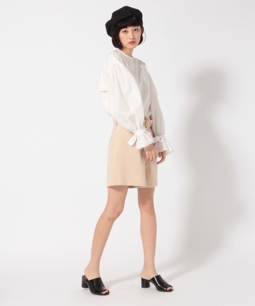 LOWRYS FARM(ローリーズファーム)の「ベルトツキハイウエストタックショートパンツ 786362 (その他パンツ・レディース・チェック/ネイビー/ベージュ/ブラック・MEDIUM/LARGE)」の8枚目の写真