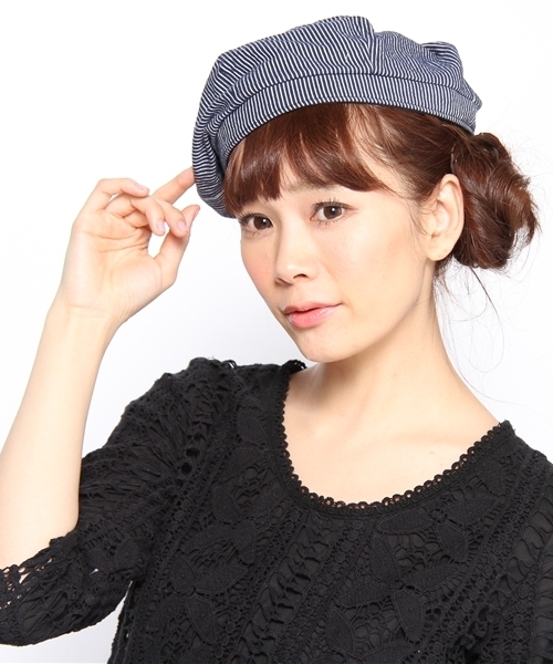 BEAMS BOY（ビームスボーイ）の「△BEAMS BOY / ストライプベレー（ハンチング/ベレー帽・レディース・ベージュ/ネイビー・ONE SIZE）」の5枚目の写真