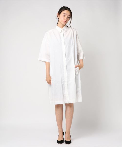 collex(コレックス)の「STAMPS-Big Shirt Dress(ワンピース)」|ホワイト