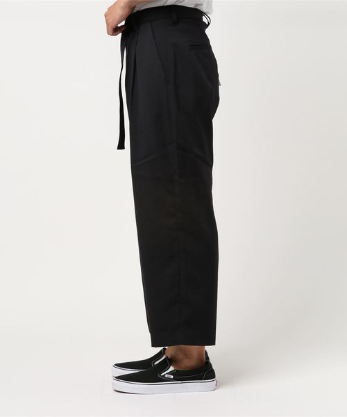 WEGO（ウィゴー）の「WEGO/ストレッチベルトワイドスラックス（スラックス・メンズ・ブラック・SMALL/MEDIUM/LARGE）」の2枚目の写真