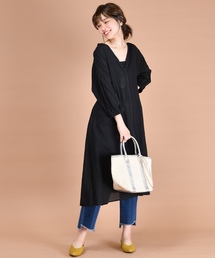 natural couture | たっぷりギャザーガウンワンピース(ワンピース)