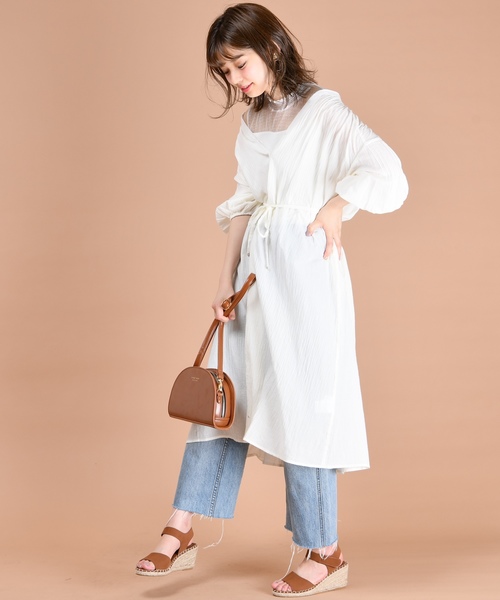 natural couture（ナチュラルクチュール）の「たっぷりギャザーガウンワンピース（ワンピース・レディース・ブラック/ベージュ/オフホワイト/その他/レッド系その他・FREE）」の8枚目の写真