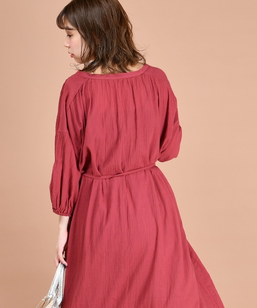 natural couture（ナチュラルクチュール）の「たっぷりギャザーガウンワンピース（ワンピース・レディース・ブラック/ベージュ/オフホワイト/その他/レッド系その他・FREE）」の21枚目の写真