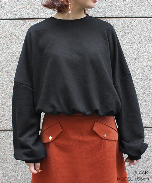 RANDA（ランダ）の「ドルマンスリーブプルオーバー（スウェット・レディース・ブラック/グレー/グリーン・FREE）」の2枚目の写真