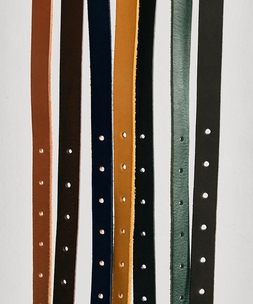 EMMA CLOTHES（エマクローズ）の「本革ロングレザーナローベルト Real Leather Slim Belt（ベルト・メンズ・ブラック/ダークグリーン/ベージュ/オレンジ/キャメル/イエロー/ブルー/ダークブラウン/ホワイト/レッド/チャコール/グレイッシュベージュ/グリーン・FREE）」の16枚目の写真