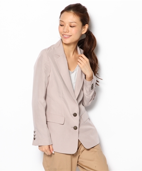 Soareak（ソアリーク）の「レースパイピングテーラージャケット（テーラードジャケット・レディース・ベージュ/ネイビー/ライトピンク・SMALL/MEDIUM）」の2枚目の写真