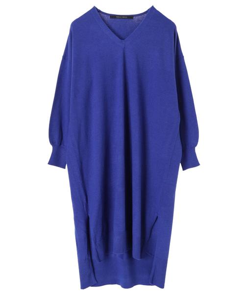 YECCA VECCA（イェッカヴェッカ）の「・Vネックニットワンピース（ワンピース・レディース・ブラック/ブラウン/ブルー/杢グレー・FREE）」の10枚目の写真