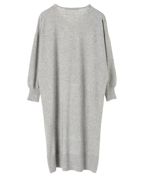 YECCA VECCA（イェッカヴェッカ）の「・Vネックニットワンピース（ワンピース・レディース・ブラック/ブラウン/ブルー/杢グレー・FREE）」の9枚目の写真