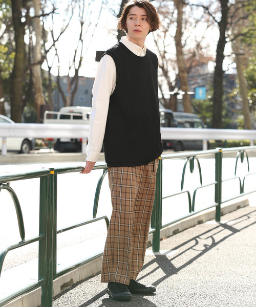 JUNRED(ジュンレッド)の「【ゆったりシルエット】畦ニットソーベスト(ニット/セーター・メンズ・ブラック/ネイビー/キャメル/グレー・M/L)」の12枚目の写真