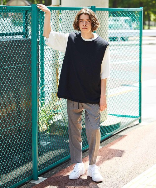 JUNRED(ジュンレッド)の「【ゆったりシルエット】畦ニットソーベスト(ニット/セーター・メンズ・ブラック/ネイビー/キャメル/グレー・M/L)」の17枚目の写真