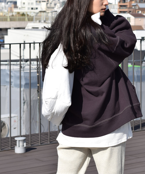 w closet（ダブルクローゼット）の「配色ステッチBigスウェット（スウェット・レディース・アイボリー/グレー系その他/スミクロ・FREE）」の10枚目の写真