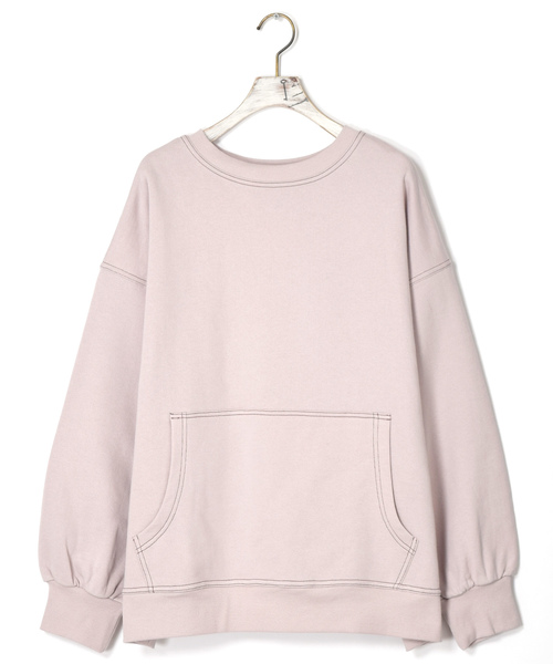 w closet（ダブルクローゼット）の「配色ステッチBigスウェット（スウェット・レディース・アイボリー/グレー系その他/スミクロ・FREE）」の17枚目の写真