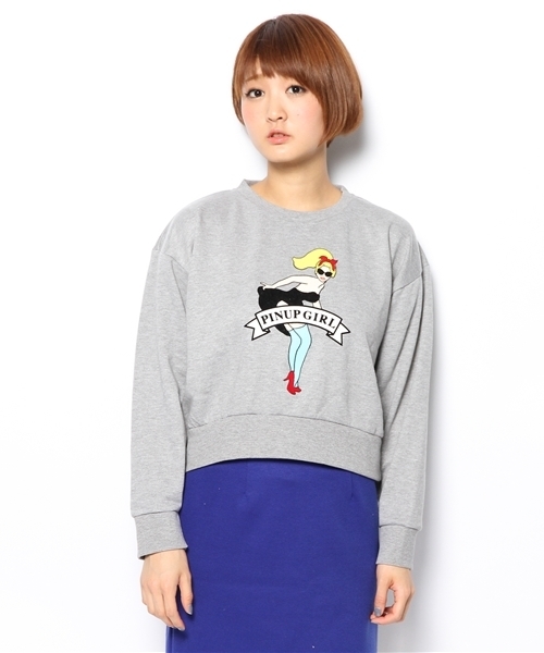 WEGO（ウィゴー）の「WEGO/ピンナップガールスウェット（スウェット・レディース・オフホワイト/杢グレー/ネイビー・FREE）」の9枚目の写真