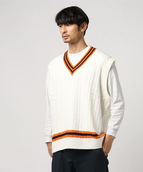 WEGO（ウィゴー）の「WEGO/ケーブルチルデンベスト（ベスト・メンズ・ホワイト/ベージュ/ネイビー/ホワイト系その他・MEDIUM/LARGE）」の14枚目の写真
