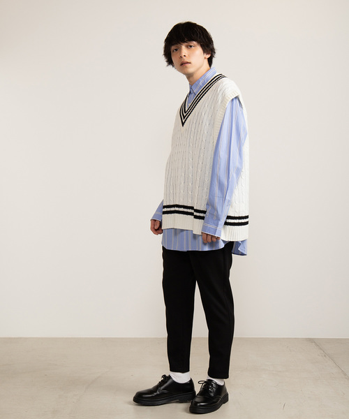 WEGO（ウィゴー）の「WEGO/ケーブルチルデンベスト（ベスト・メンズ・ホワイト/ベージュ/ネイビー/ホワイト系その他・MEDIUM/LARGE）」の22枚目の写真