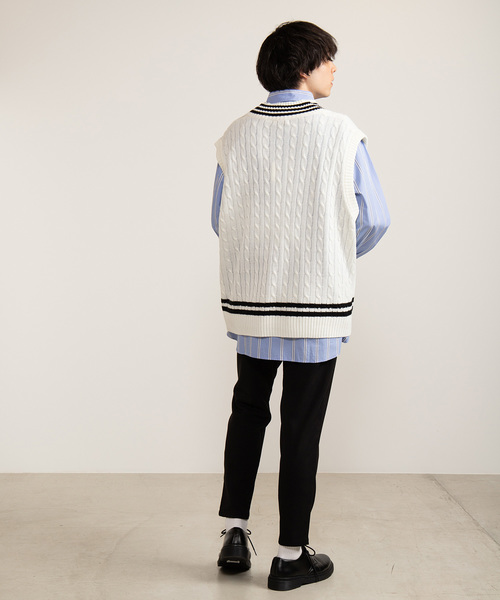 WEGO（ウィゴー）の「WEGO/ケーブルチルデンベスト（ベスト・メンズ・ホワイト/ベージュ/ネイビー/ホワイト系その他・MEDIUM/LARGE）」の15枚目の写真