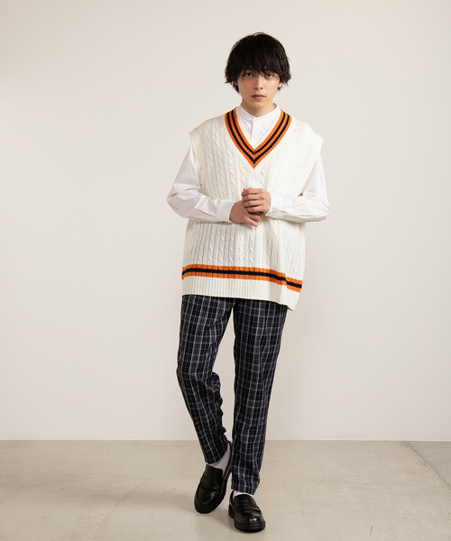 WEGO（ウィゴー）の「WEGO/ケーブルチルデンベスト（ベスト・メンズ・ホワイト/ベージュ/ネイビー/ホワイト系その他・MEDIUM/LARGE）」の10枚目の写真