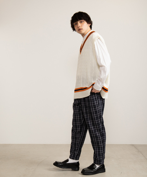 WEGO（ウィゴー）の「WEGO/ケーブルチルデンベスト（ベスト・メンズ・ホワイト/ベージュ/ネイビー/ホワイト系その他・MEDIUM/LARGE）」の7枚目の写真