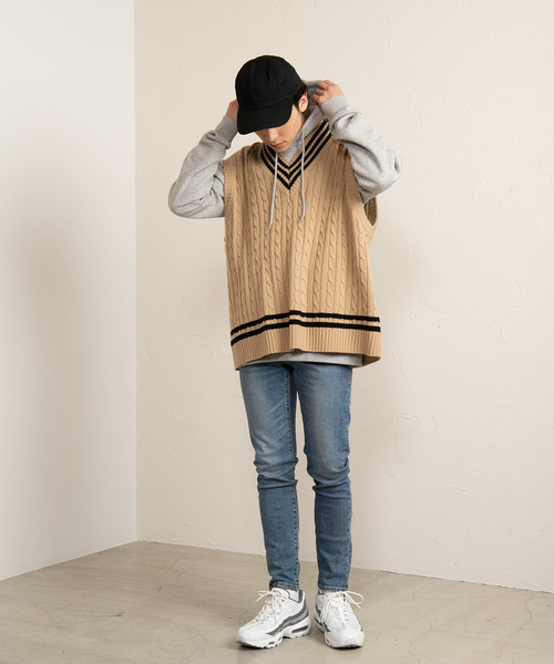 WEGO（ウィゴー）の「WEGO/ケーブルチルデンベスト（ベスト・メンズ・ホワイト/ベージュ/ネイビー/ホワイト系その他・MEDIUM/LARGE）」の19枚目の写真