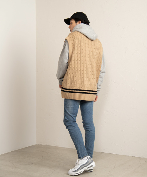 WEGO（ウィゴー）の「WEGO/ケーブルチルデンベスト（ベスト・メンズ・ホワイト/ベージュ/ネイビー/ホワイト系その他・MEDIUM/LARGE）」の16枚目の写真