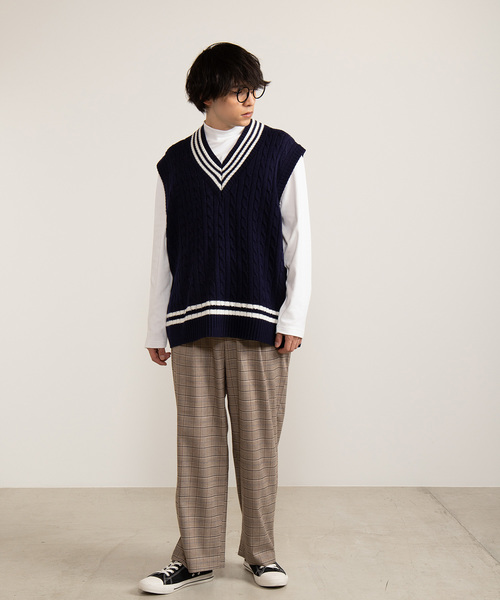 WEGO（ウィゴー）の「WEGO/ケーブルチルデンベスト（ベスト・メンズ・ホワイト/ベージュ/ネイビー/ホワイト系その他・MEDIUM/LARGE）」の11枚目の写真