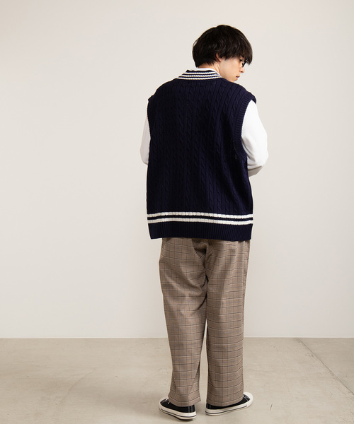 WEGO（ウィゴー）の「WEGO/ケーブルチルデンベスト（ベスト・メンズ・ホワイト/ベージュ/ネイビー/ホワイト系その他・MEDIUM/LARGE）」の13枚目の写真