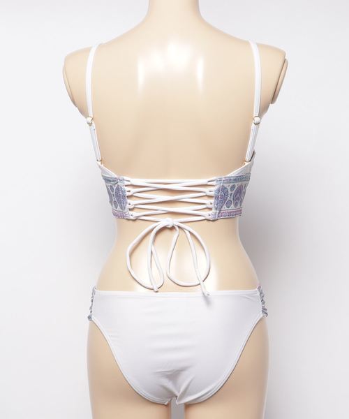 Dalfwin（ダールフィン）の「水着レディース エスニックパネルプリントセパレーツ（水着・レディース・ホワイト/カーキ/ブルー・M/L）」の15枚目の写真