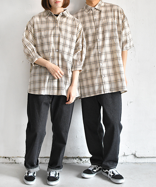 PairPair（ペアペア）の「袖ボリュームチェック柄シャツ（シャツ/ブラウス・レディース・ネイビー/アイボリー・FREE）」の11枚目の写真