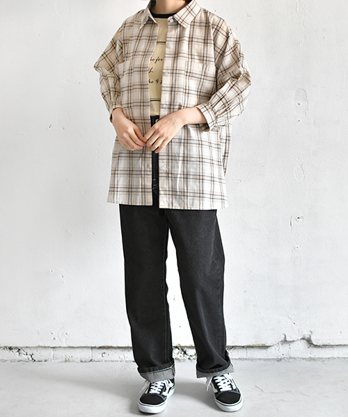 PairPair（ペアペア）の「袖ボリュームチェック柄シャツ（シャツ/ブラウス・レディース・ネイビー/アイボリー・FREE）」の20枚目の写真