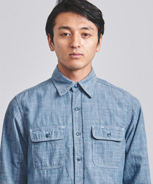 District（ディストリクト）の「＜District（ディストリクト）＞ シャンブレー レギュラー シャツ ◆（シャツ/ブラウス・メンズ・ライトブルー・SMALL/MEDIUM/LARGE）」の7枚目の写真