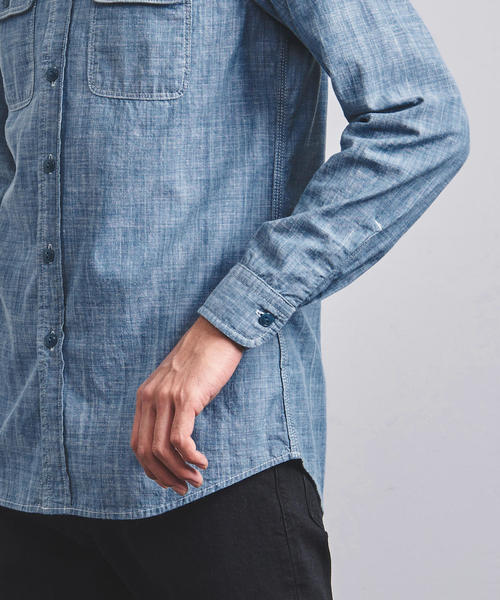 District（ディストリクト）の「＜District（ディストリクト）＞ シャンブレー レギュラー シャツ ◆（シャツ/ブラウス・メンズ・ライトブルー・SMALL/MEDIUM/LARGE）」の8枚目の写真
