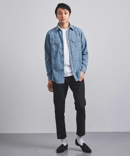 District（ディストリクト）の「＜District（ディストリクト）＞ シャンブレー レギュラー シャツ ◆（シャツ/ブラウス・メンズ・ライトブルー・SMALL/MEDIUM/LARGE）」の3枚目の写真