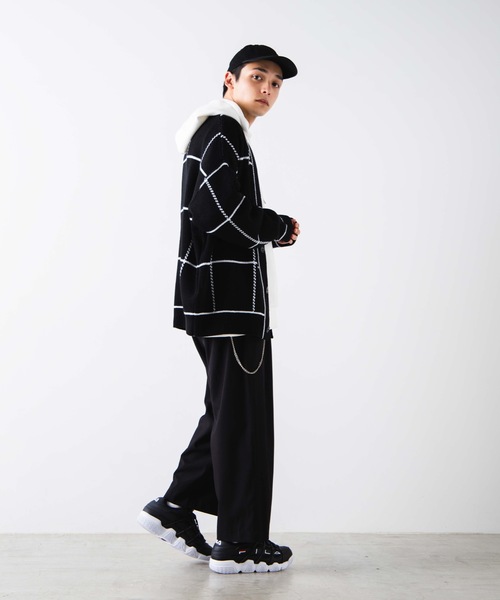 WEGO（ウィゴー）の「WEGO/ビッグシルエットチェックカーディガン（カーディガン/ボレロ・メンズ・ブラック/ベージュ・MEDIUM/LARGE）」の8枚目の写真