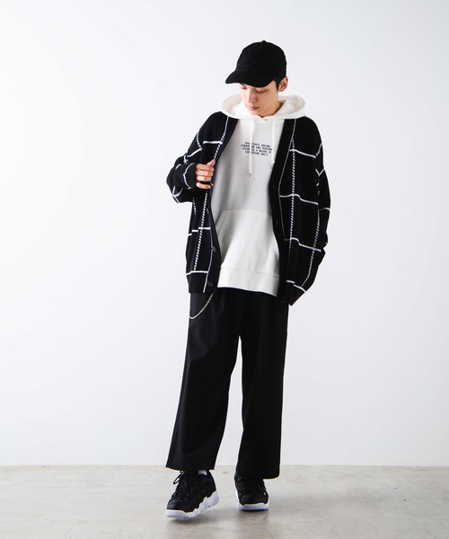 WEGO（ウィゴー）の「WEGO/ビッグシルエットチェックカーディガン（カーディガン/ボレロ・メンズ・ブラック/ベージュ・MEDIUM/LARGE）」の9枚目の写真