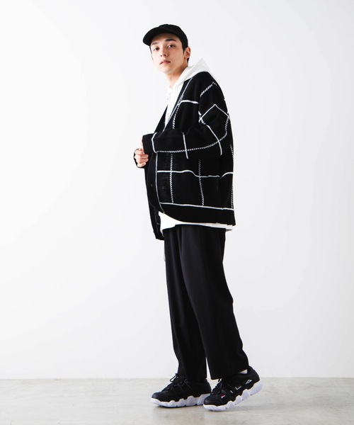 WEGO（ウィゴー）の「WEGO/ビッグシルエットチェックカーディガン（カーディガン/ボレロ・メンズ・ブラック/ベージュ・MEDIUM/LARGE）」の10枚目の写真